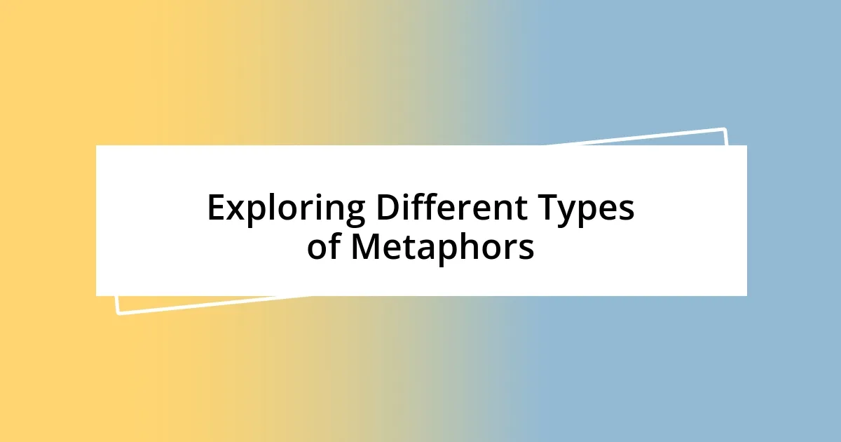 Exploring Different Types of Metaphors